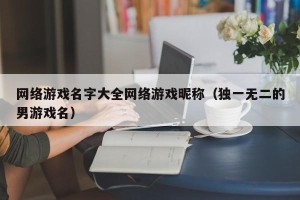 网络游戏名字大全网络游戏昵称（独一无二的男游戏名）